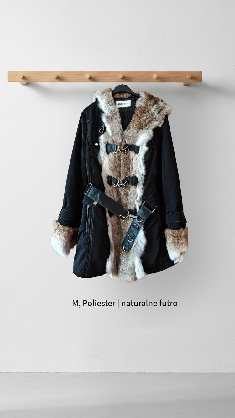 Black Coat With Natural Fur Lining